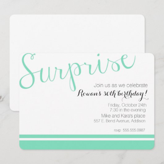 Überraschung Einladung (Vorne/Hinten)