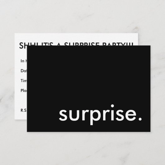 Überraschung. Einladung (Vorne/Hinten)
