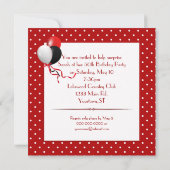 Überraschung Einladung zur Geburtstagspartei (Rückseite)