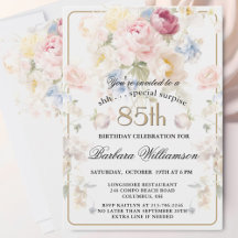ÜBERRASCHUNG Elegante bemalte Blumen zum 85. Gebur