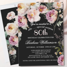 Überraschung Elegante Florale 80. Geburtstagsfeier