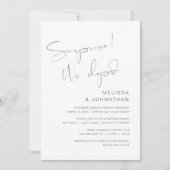 Überraschung, entwickelten wir, Hochzeitsfeier Par Einladung (Vorderseite)