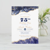Überraschung Erwachsene 75. Geburtstag Elegant Mar Einladung (Stehend Vorderseite)