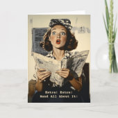 Überraschung für Frauen, die Zeitung lesen Einladung (Vorderseite)