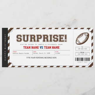Überraschung-Fußballspiel-Stadion-Geschenk-Ticket Einladung