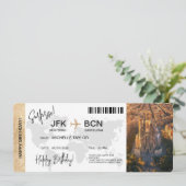 Überraschung Geburtstag Boarding Pass Barcelona Ti Einladung (Stehend Vorderseite)