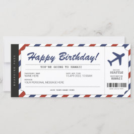 Überraschung Geburtstag Boarding Pass Flugzeug Ges