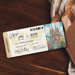 Überraschung Geburtstag Boarding Pass Ticket Einladung