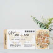 Überraschung Geburtstag Boarding Pass Ticket Einladung (Stehend Vorderseite)