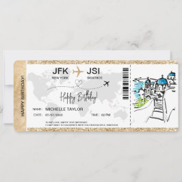 Überraschung Geburtstag Boarding Pass Ticket Griec Einladung