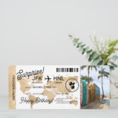 Überraschung Geburtstag Boarding Pass Ticket Hawai Einladung (Stehend Vorderseite)