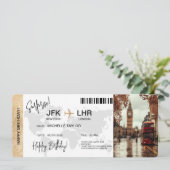 Überraschung Geburtstag Boarding Pass Ticket Londo Einladung (Stehend Vorderseite)