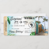 Überraschung Geburtstag Boarding Pass Ticketstrand Einladung (Vorderseite)