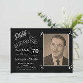 Überraschung Geburtstag duale Party Einladung (Stehend Vorderseite)