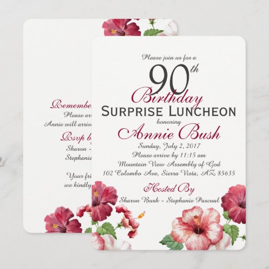 Überraschung Geburtstag Einladung (Vorne/Hinten)