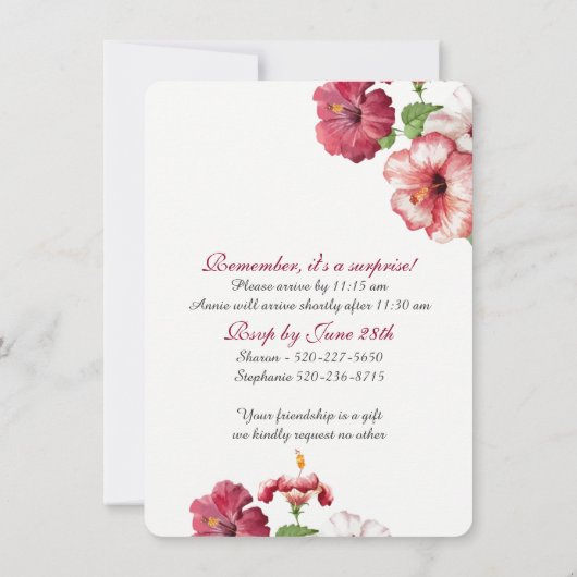 Überraschung Geburtstag Einladung (Rückseite)