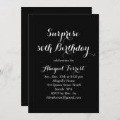 Überraschung Geburtstag Einladung - schwarz (Vorne/Hinten)
