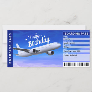 Überraschung Geburtstag Flugzeug Boarding Pass Tic