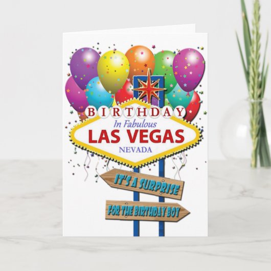 Überraschung Geburtstag Las Vegas Card Karte (Vorderseite)