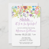 Überraschung Geburtstag Lila Wildblumen Party Einladung (Vorderseite)