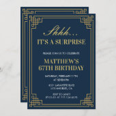 Überraschung Geburtstag Navy blauen Männer 67. Geb Einladung (Vorne/Hinten)