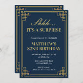 Überraschung Geburtstag Navy blauen Männer 82. Geb Einladung (Vorne/Hinten)