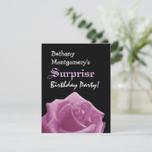 ÜBERRASCHUNG Geburtstag Rosa Rose Individuelle Nam Einladung (Stehend Vorderseite)