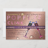 Überraschung Geburtstag Rose Gold Champagne JEDES  Einladung (Vorderseite)