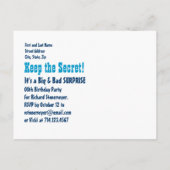 Überraschung Geburtstag Save the Date Diagonal VB2 Ankündigungspostkarte (Rückseite)