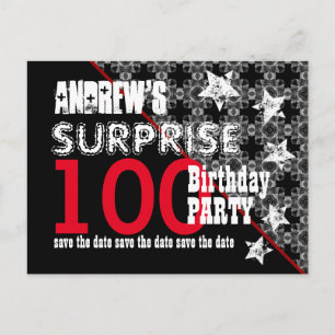 Überraschung Geburtstag Save the Date Diagonal W74 Ankündigungspostkarte