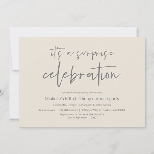 Überraschung Geburtstagsfeier Einladung (Vorderseite)