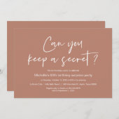 Überraschung Geburtstagsfeier, Terracotta Einladung (Vorne/Hinten)