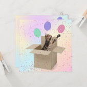 Überraschung Geburtstagskatze Karte (Vorderseite/Rückseite Beispiel)