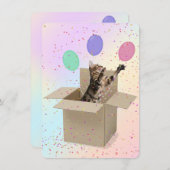 Überraschung Geburtstagspartei Bengalische Katze Einladung (Vorne/Hinten)