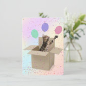 Überraschung Geburtstagspartei Bengalische Katze Einladung (Stehend Vorderseite)