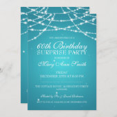 Überraschung Geburtstagspartei Stars Türkis Einladung (Vorne/Hinten)