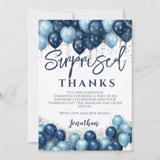 Überraschung Geburtstagsparty Danke (Vorderseite)