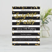 Überraschung Geburtstagsparty Einladung (Stehend Vorderseite)