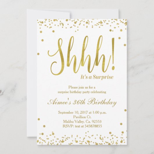 Überraschung Geburtstagsparty Einladung (Vorderseite)