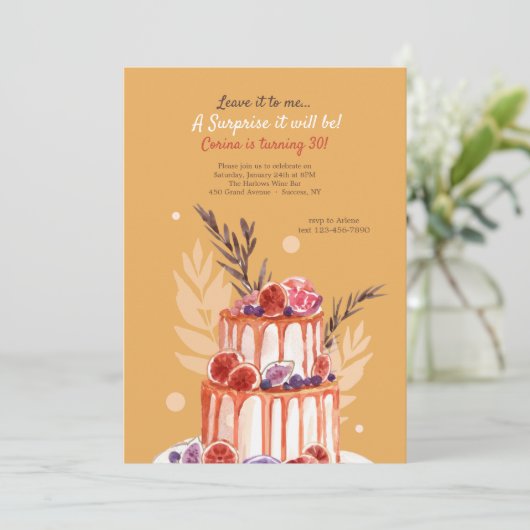 Überraschung Geburtstagsparty Einladungen (Stehend Vorderseite)