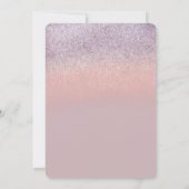Überraschung Geburtstagsparty Glitzer Pink Ombre Einladung (Rückseite)