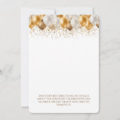 Überraschung Geburtstagsparty Gold Ballon Einladung (Rückseite)