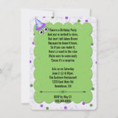 Überraschung Geburtstagsparty hinter Tür Einladung (Rückseite)