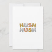 Überraschung Geburtstagsparty Hush Hush Gold Metal Einladung (Rückseite)