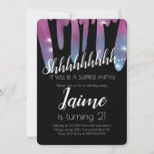 Überraschung Geburtstagsparty Imitate Glitzer Rosa Einladung (Vorderseite)