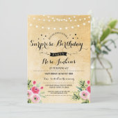 Überraschung Geburtstagsparty jedes Alters Blumenl Einladung (Stehend Vorderseite)