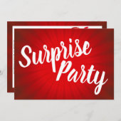 Überraschung Geburtstagsparty Red Sunburst Einladung (Vorne/Hinten)