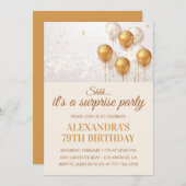 Überraschung Gold Balloons 79. Geburtstag Einladung (Vorne/Hinten)