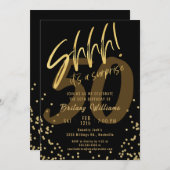 Überraschung Gold Black Birthday Party Einladung (Vorne/Hinten)