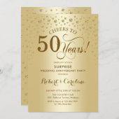Überraschung Golden 50 Jahre Jubiläumsfeier Einladung (Vorne/Hinten)